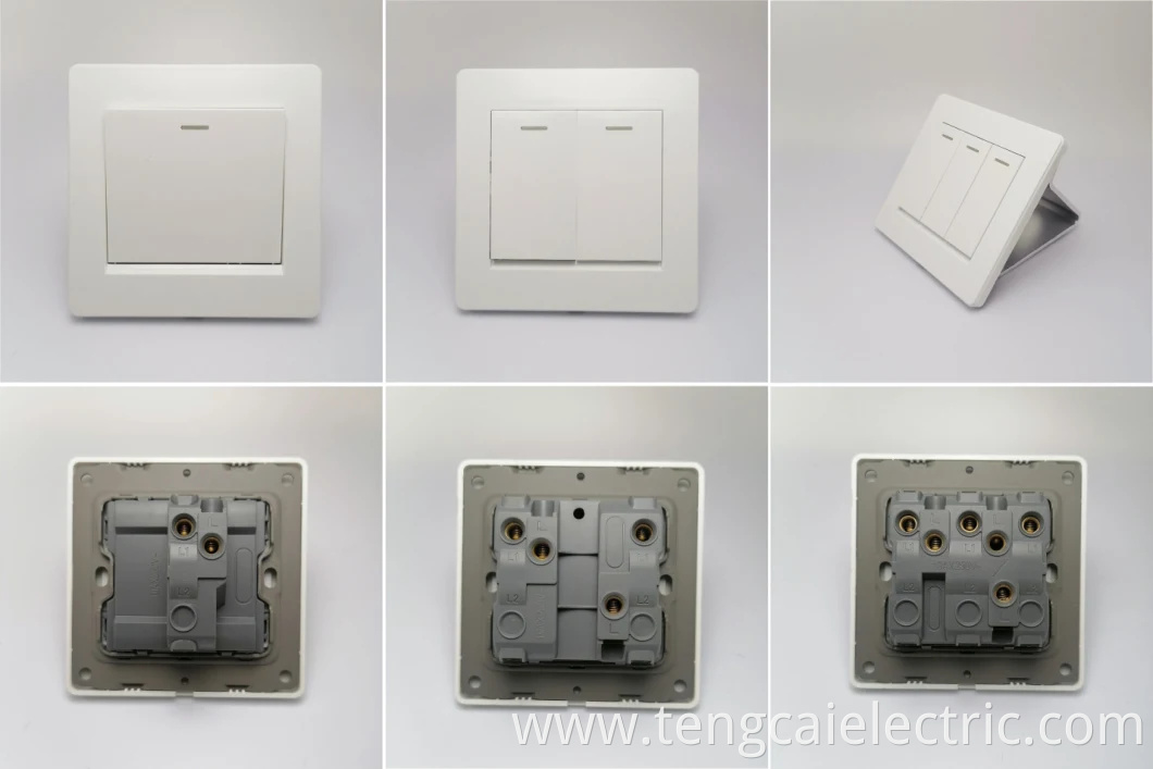 UK 4 Gang 2 Way Electrical Wall Light Switch Socket